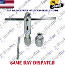 Ratchet Type Tap Wrench with Interchangeable Heads Set Capacities 1/8" to 1/2"