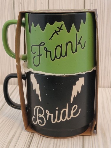 Cobwebs and Cauldrons Frank & Bride Stack Mugs Classic Monsters Frankenstein - Picture 9 of 24