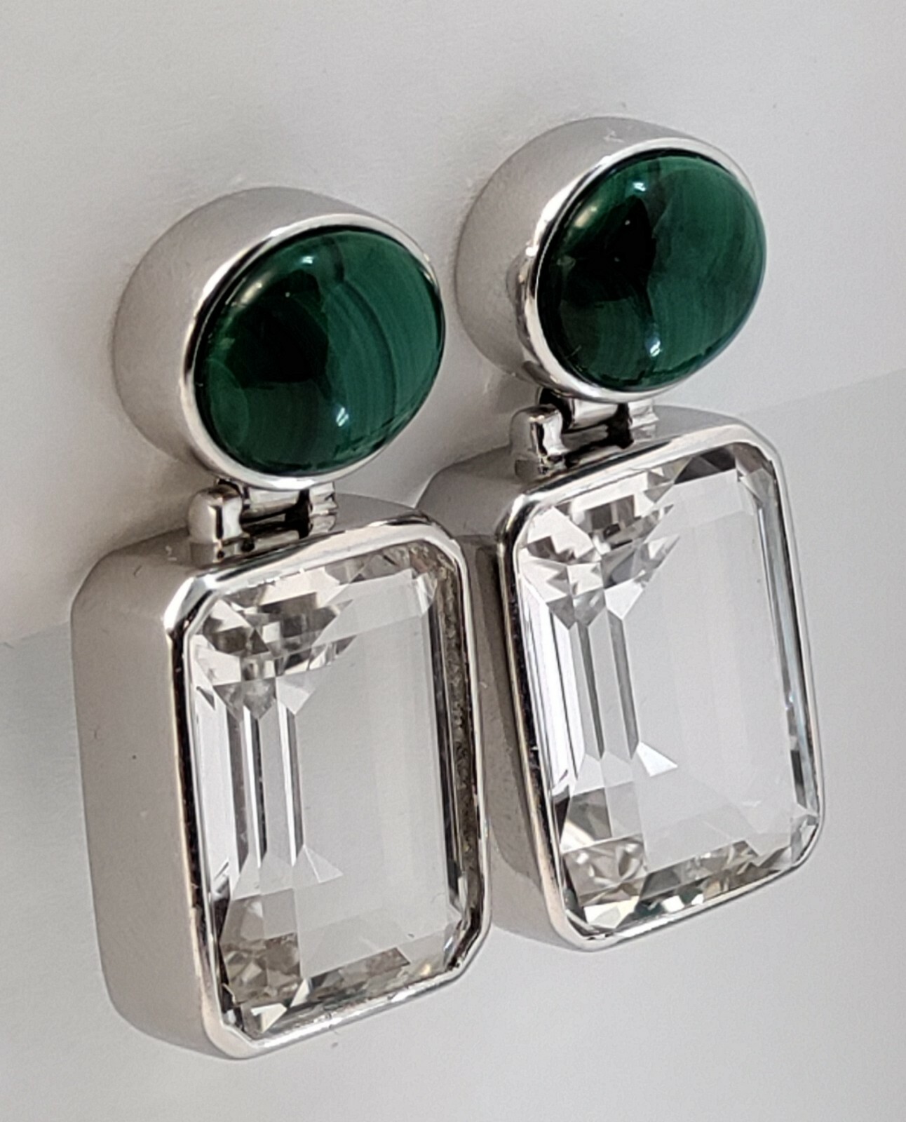 Chapal-Zenray Solid Sterling Silver Malachite Cry… - image 2