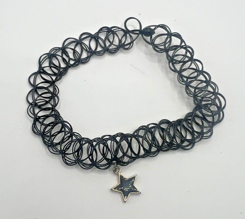 Star Pendant Tattoo Choker Necklace - Picture 1 of 4