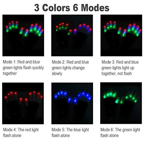 LED bunte blinkende Finger Beleuchtung Handschuhe für Kinder 8-2 Teenager Junge Mädchen 1 - Bild 4 von 6