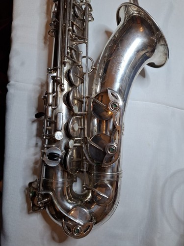 Saxophone Ténor Selmer Mark 6 argenté, gravé, retamponné entièrement - Zdjęcie 14 z 17