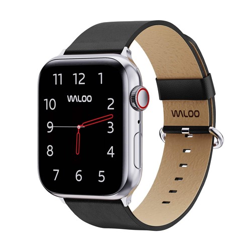 Waloo Leather Grain Replacement Band For All Apple Watch Series - Picture 26 of 36