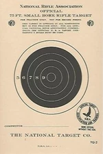 TQ-2 [TQ2] Official NRA 75 Ft. Small Bore Rifle Target, 4" x 6", on Tagboard