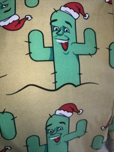 Lularoe TC Tall & Curvy Leggings 🌵 Cactus Christmas Green Red Santa Hat 12/18 - Picture 5 of 10