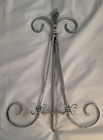 Silver Colored Fleur de Lis Metal Table Top Easel Plate/Picture Display Stand