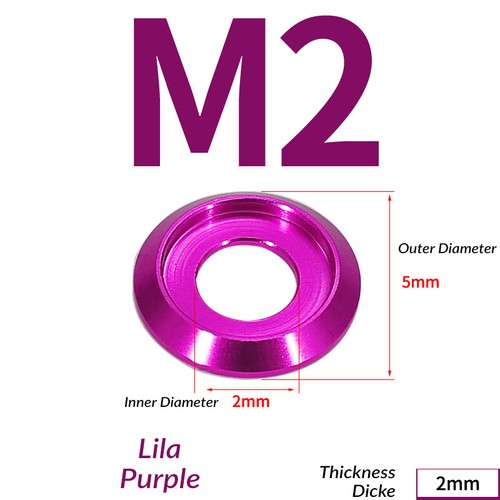 M2 - M8 Anodized Aluminum Alloy Washers for Button Pan Head Bolt Gasket Colorful - Picture 44 of 84