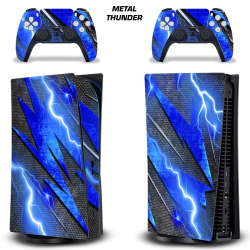 Skin Decal For PS5 Playstation 5 DIGITAL Console + Controller Stickers MTLTHDR U - Picture 1 of 3