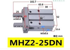 1Pcs MHZ2-25DN Pneumatic Parallel Air Gripper Cylinder SMC Type Bore 25mm