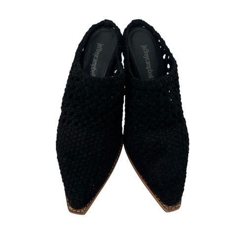 Jeffrey Campbell Mules Pointed Toe Crochet Stacked Heel Leone Size 7.5 Bohemian - Picture 3 of 10