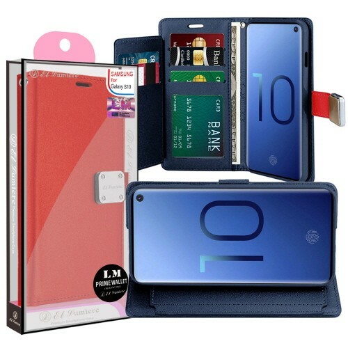 Premium Doble Plegable Ranuras para Tarjetas Billetera Cubierta Cartera Coase para Samsung Galaxy S10 Plus - Imagen 15 de 17