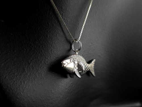 Anhänger Silber Sterling Fisch Papageienfisch 3D - wunderschön & auffällig - Bild 10 von 17