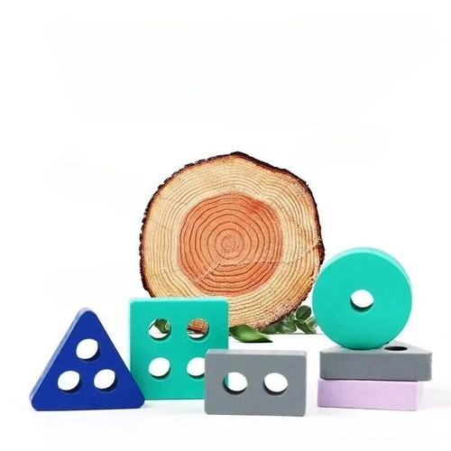 Wooden Puzzel Baby Blocks Shape Puzzle Educational Toy For Kids Sensory Toy - Picture 4 of 5
