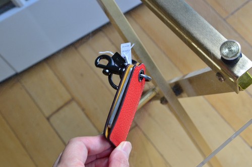 Coach CR381 Bottle Opener Key Fob In Colorblock Red / Yellow - Picture 7 of 8