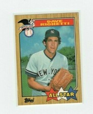 1987 Topps Tiffany Baseball Dave Righetti New York Yankees All Star #616