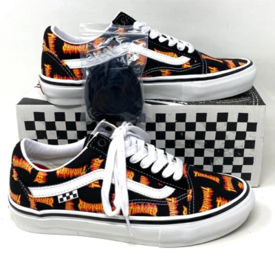 NEW! VANS x THRASHER Old Skool Mens Size 8 Black Skate Skater Low Sneakers Shoes