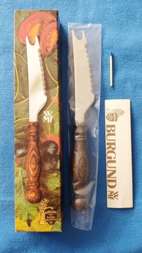 nicht benutzt Vintage WMF Burgund Tafelrunde Tomaten Messer Besteck Holzgriff