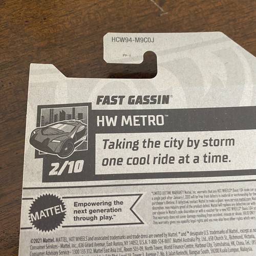 Hot Wheels Fast Gassin 6/250 2/10 HW Metro Racing Car 2022 Mattel Silver - Picture 6 of 7