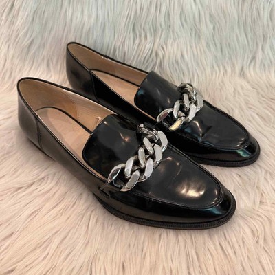 flat loafers with chain detail zara