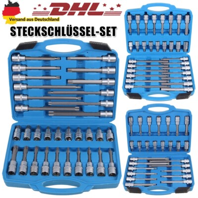 STECKSCHLÜSSEL SET INNENVIELZAHN TORX SECHSKANT 1/2 STECK NUSS SCHLÜSSEL NÜSSE