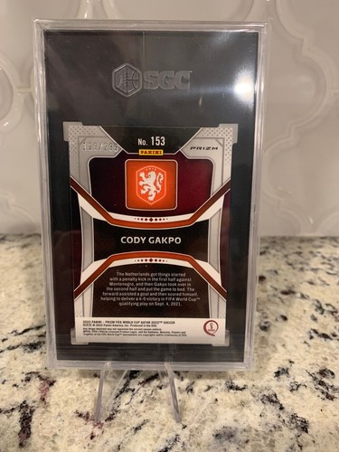 2022 Prizm World Cup Qatar Cody Gakpo Blue Prizm /299 SGC 9 - Picture 2 of 2