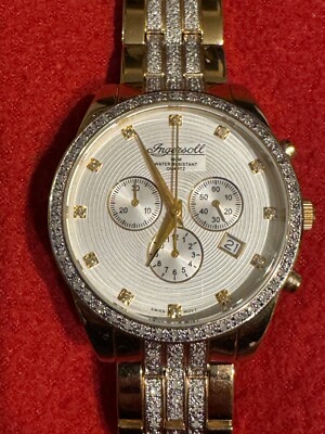 INGERSOLL  DIAMOND  IG0249 DM NUMBER IS 49838.  18 CARAT GP NEW