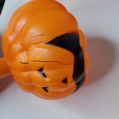 Vintage Blow Mold 10 String Lights Pumpkin Halloween Decor Some Damaged See Pics - Picture 4 of 6