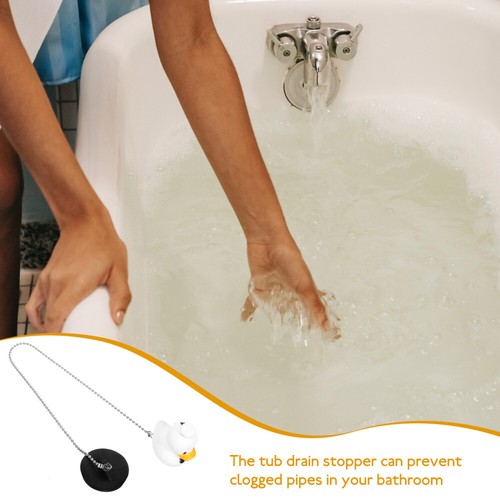 Duck Bathtub Plug Shower Drain Smell Stopper Water Bathroom with Chain - Picture 7 of 12