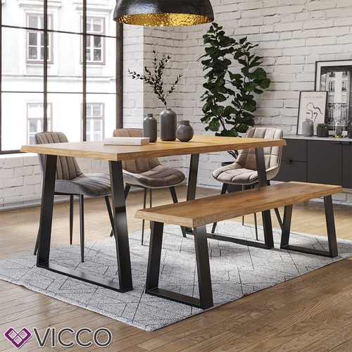 Tischkufen Tischbeine Tischgestell Couchtisch Möbelfüße Trapez 42cm Loft Vicco - Bild 4 von 7