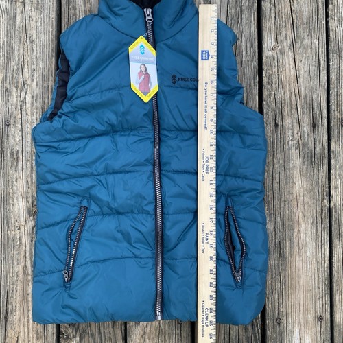 Free Country Ultrafill Puffer Vest Womens Medium Teal Blue Front Zip Pockets NWT - Picture 7 of 16
