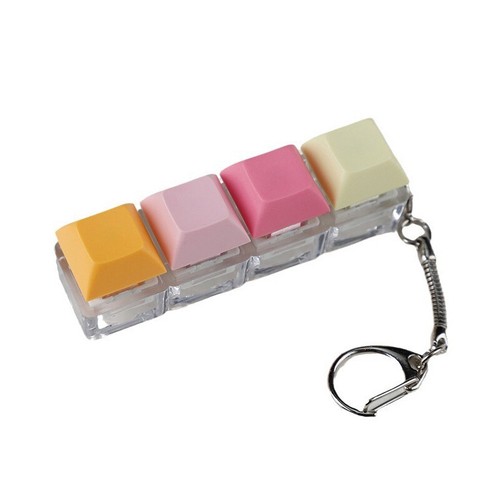 4-Keys Mechanical Keyboard Key Toy Keychain Party Stress Relief DIY Fidget - Afbeelding 23 van 34