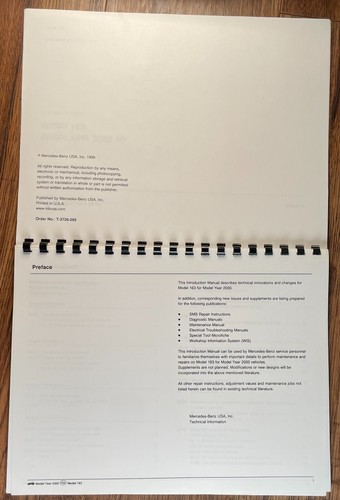 2000 MERCEDES Model 163 service manual FACTORY OEM shop repair USA - Picture 3 of 3