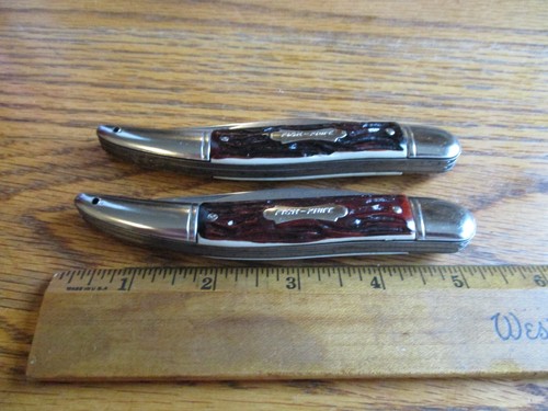 2 Fish Knives 2 Blade Scaler NOS Colonial Knife USA Stainless