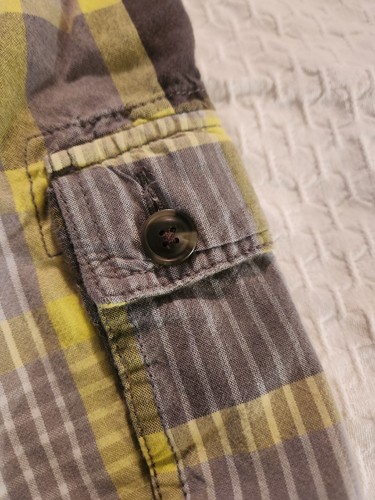 Arizona Jeans Boys Size 14 Husky Gray/Yellow Plaid Cargo Shorts w/Adj Waist - Picture 7 of 8
