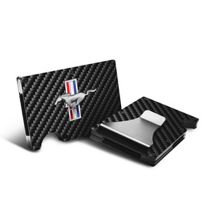 Men Wallet Bifold Black Ford Mustang Bars GT Cobra 5.0 Logo SVT Genuine