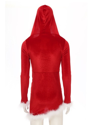 Damen Xmas Cosplay Kostüm Rollenspiel Weihnachten Santa Kleid Kapuze Motto Party - Bild 11 von 28