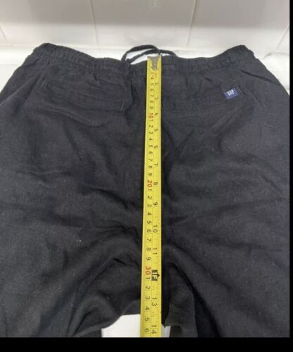 GAP Womens 55% Linen Pants Size Medium Black Wide Leg Drawstring Loose - Picture 2 of 6