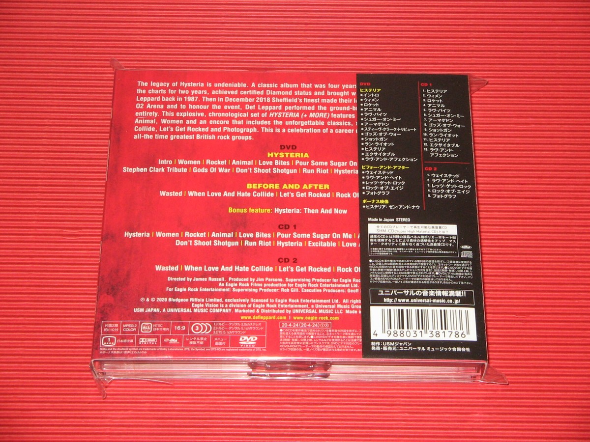 6AT DEF LEPPARD HYSTERIA AT THE O2 LIVE 2018 JAPAN DVD + 2