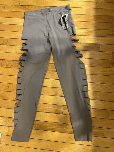 American Apparel Grey leggings With Slits Sz XL