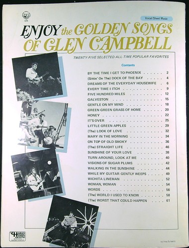 Enjoy The Golden Songs Of Glen Campbell Sheet Music Book 531a - Imagen 8 de 12