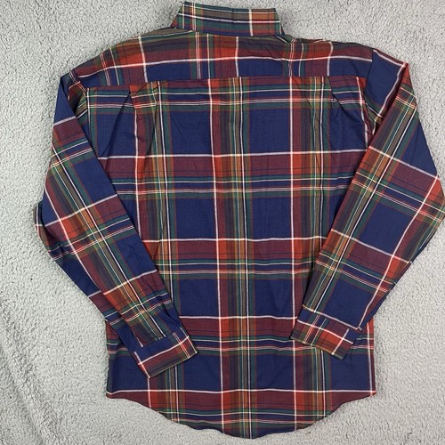 Camisa Vintage Key Elements Años 90 Botón Cuadros Azul Rojo Manga Larga Grande Nueva de Lote Antiguo - Imagen 4 de 7