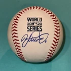 AJ POLLACK (Dodgers) Signed Official 2020 WORLD SERIES Baseball Beckett Auth BAS