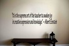 Albert Einstein Inspirational Teacher Classroom Quote Vinyl Sticker Decal (a)