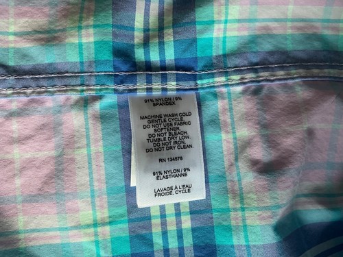 NWT Vineyard Vines OTG Performance Blue Lavendar Plaid Button Down Shirt XL - Picture 8 of 10