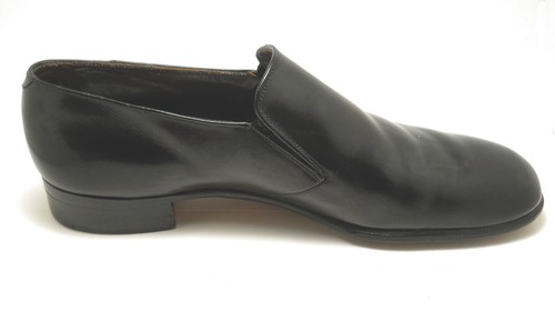 BALLY MATARO SILVER WING BLACK LEATHER LOAFERS SHOES SIZE 10.5 C ~ RETRO ~ - Picture 9 of 11