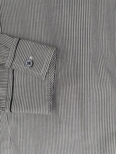 Charter Club Petite Button Down Lng Slv Striped Blouse Top Size 10P w Pleats - Picture 6 of 7