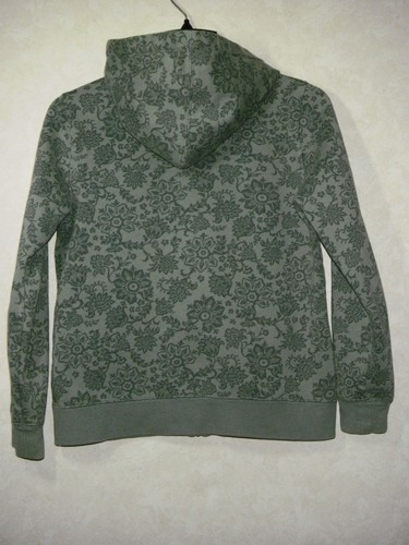 Eddie Bauer Hoodie Women M Green Floral Full Zip Outdoors Sweatshirt Long Sleeve - Picture 9 of 9