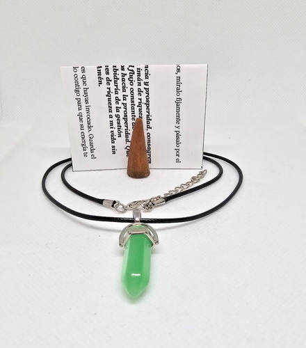 COLLAR CUARZO VERDE/CUARZO VERDE COLLAR INCIENSO ORACION INSTRUCCIONES GRATIS - Imagen 5 de 6