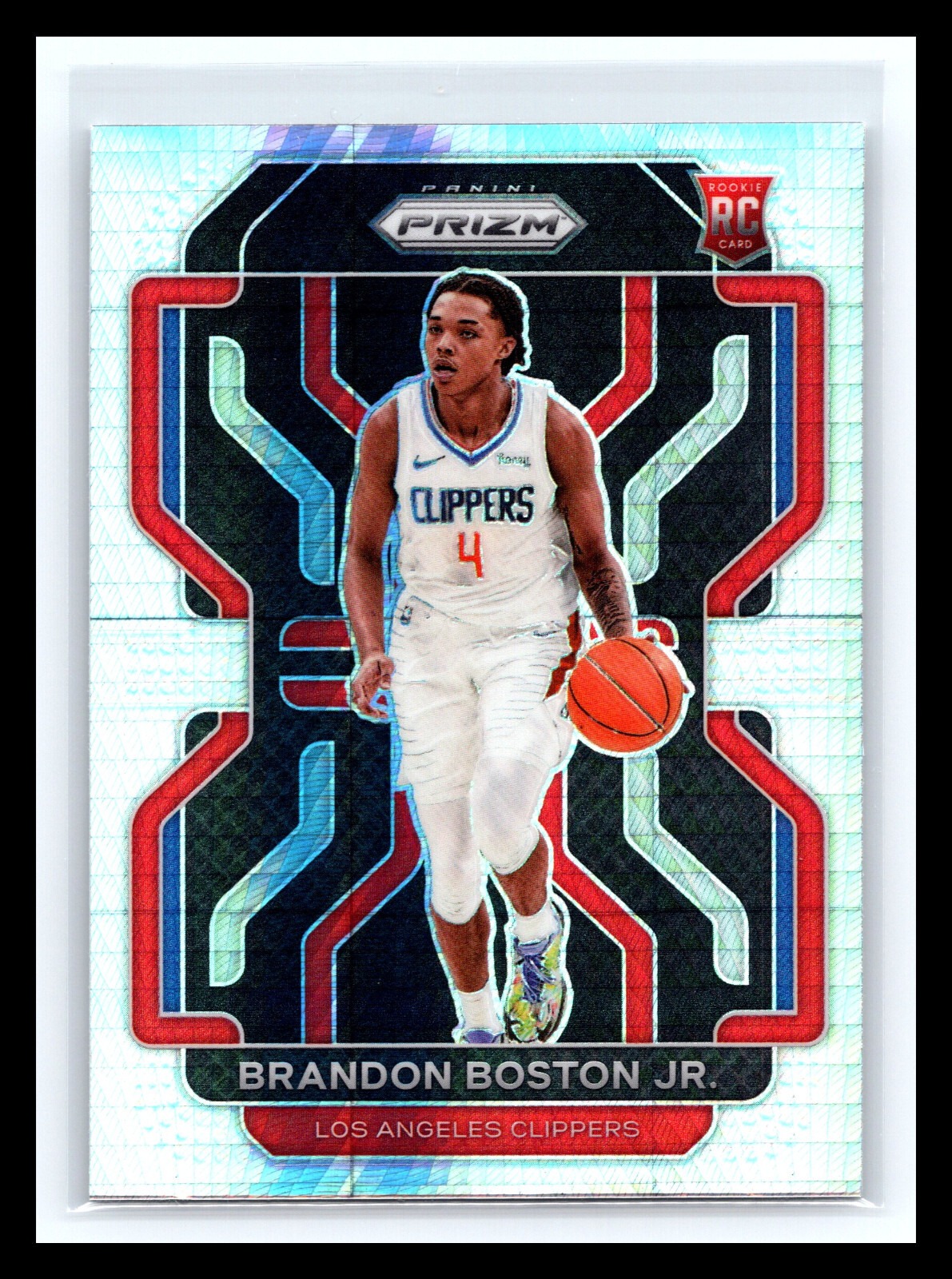 🔥 BRANDON BOSTON JR 2021-22 PRIZM HYPER SILVER HOLO REFRACTOR RC # 330