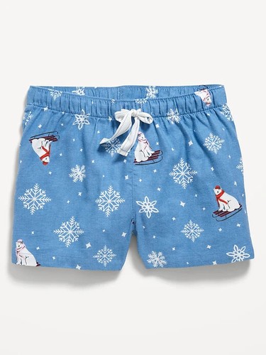 Nuevo con etiquetas Antiguo Pijama Boxer de Franela Azul Marino Pantalones Cortos para Dormir Trineo Oso Polar Mujeres XXL - Imagen 3 de 6